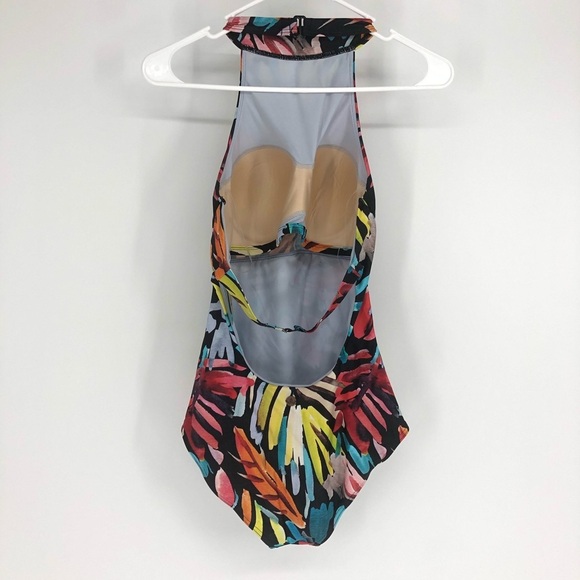 PRANA NWT LEOLANI SWIMSUIT BLACK LA FLORA SMALL - Picture 3 of 11